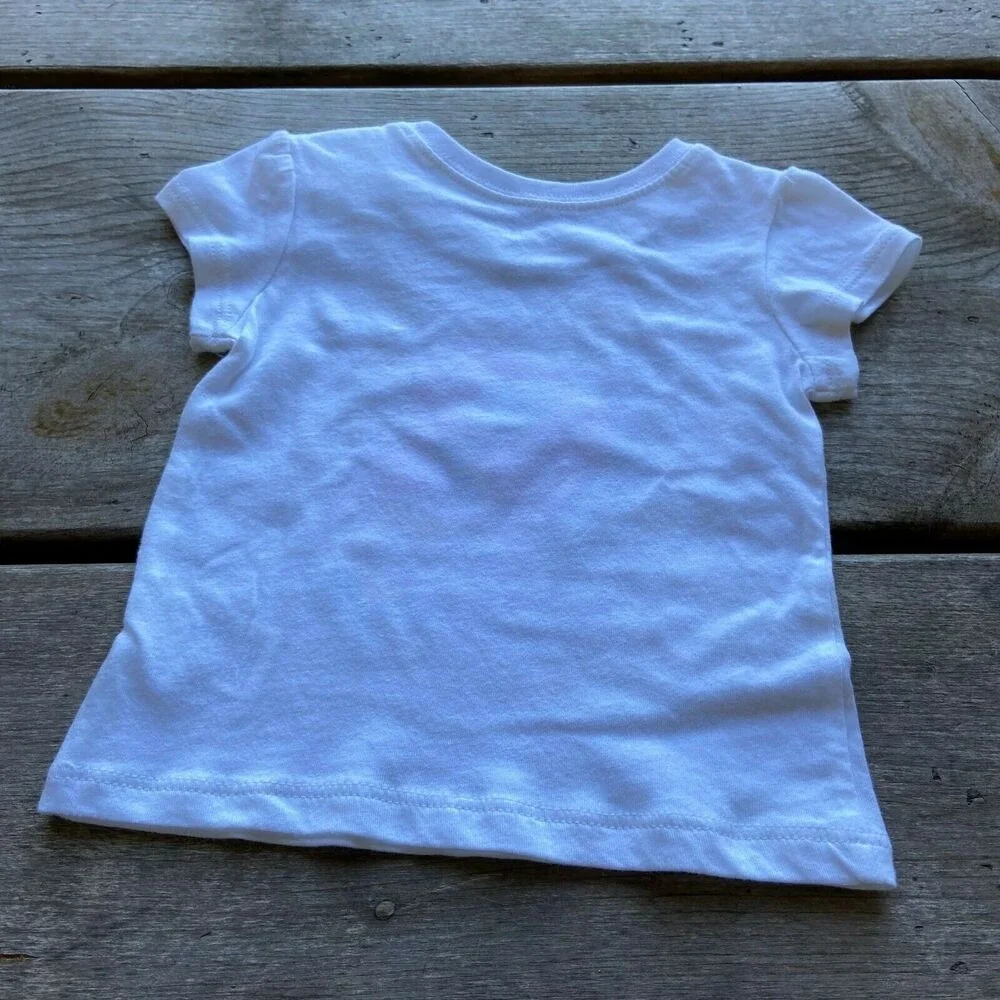 The Children's Place Girls Top Size 9-12‎ Months Camera Loves Tee Glitter White